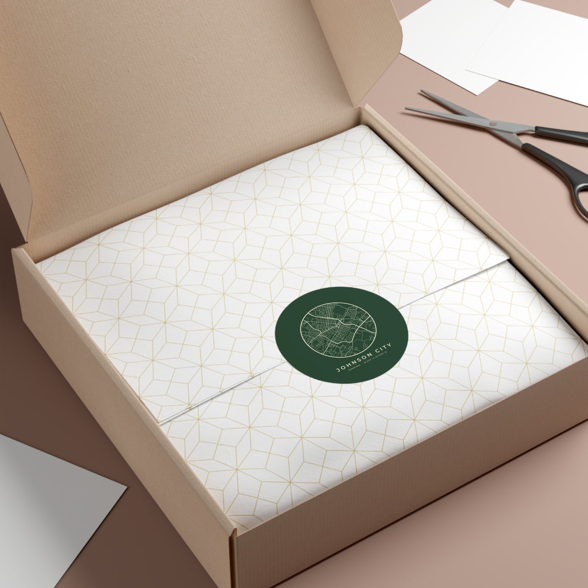 Johnson City Street Map Sticker (Forest Green)