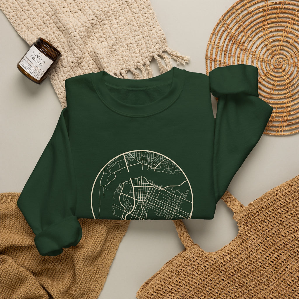 Chattanooga Street Map Crewneck Sweatshirt