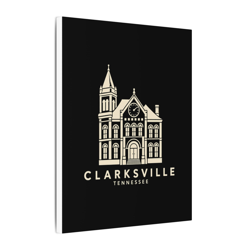 Clarksville Customs House Canvas Print (Black)