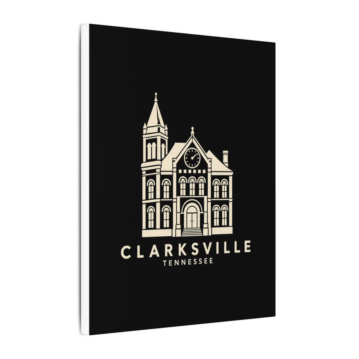 Clarksville Customs House Canvas Print (Black)