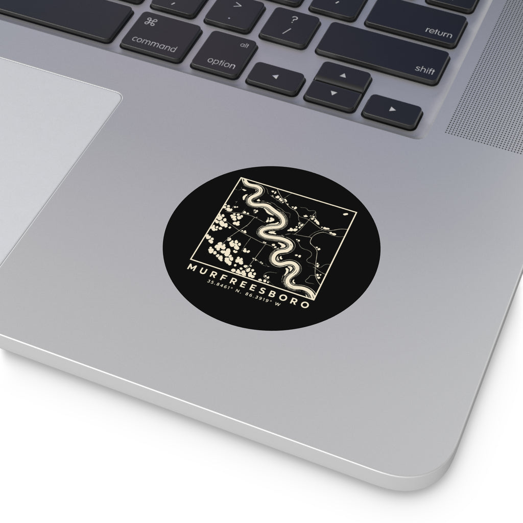 Murfreesboro Topo Map Sticker (Black)