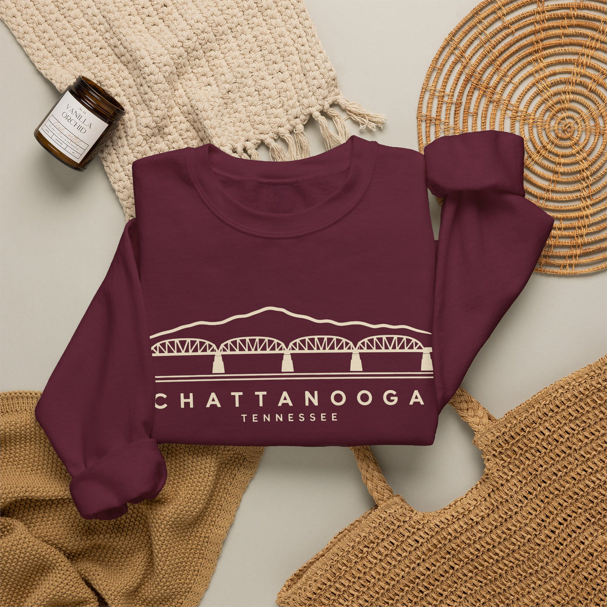 Chattanooga Walnut Street Bridge Crewneck Sweatshirt