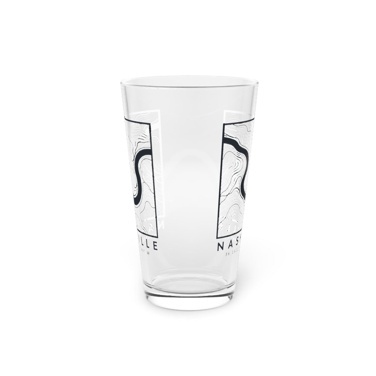 Nashville Topo Map Pint Glass