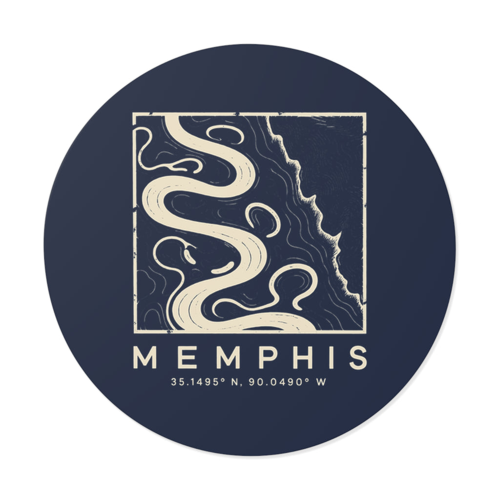Memphis Topo Map Sticker (Navy)