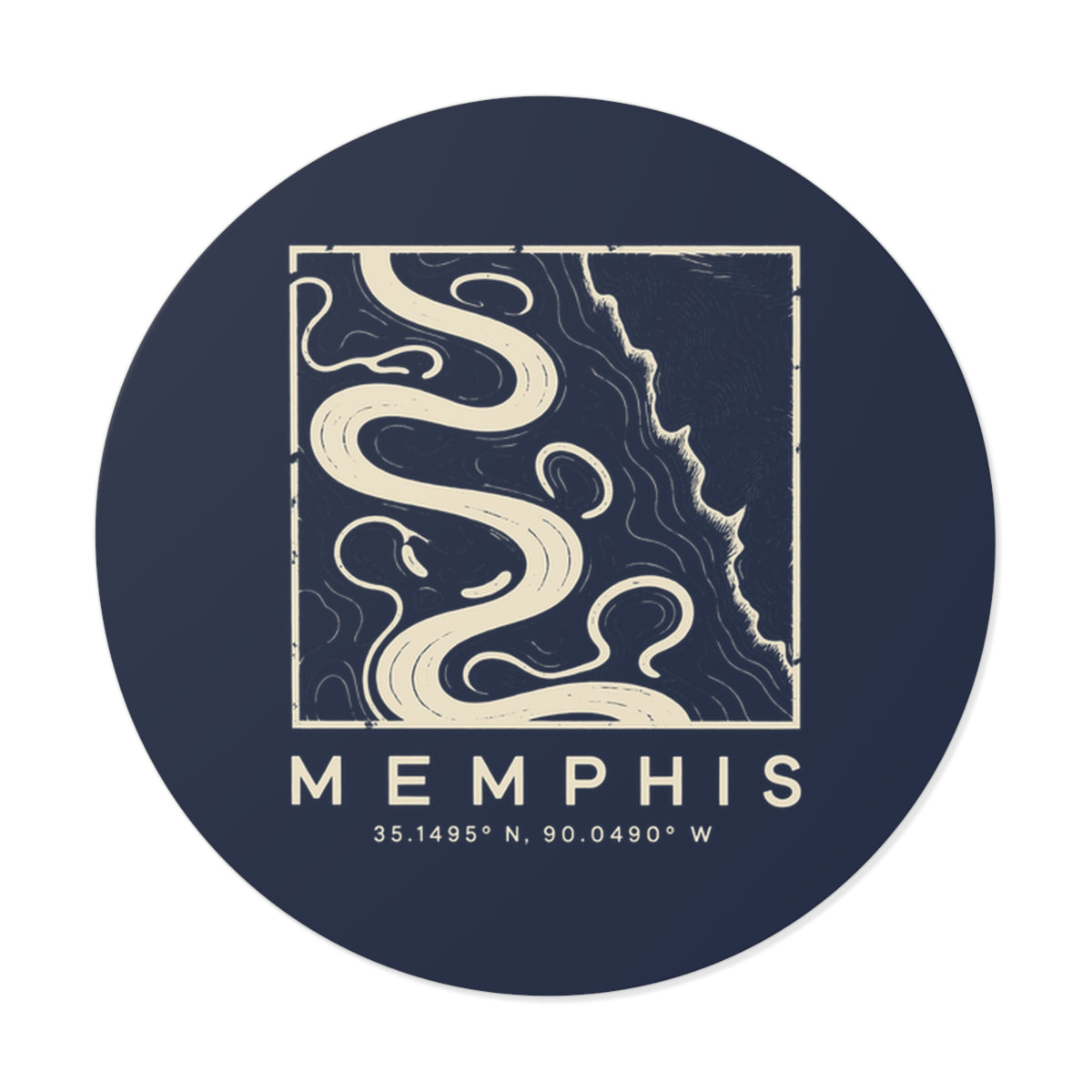 Memphis Topo Map Sticker (Navy)