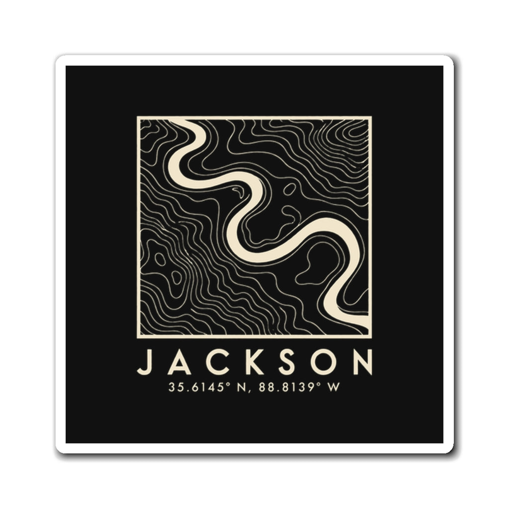 Jackson Topo Map Magnet (Black)