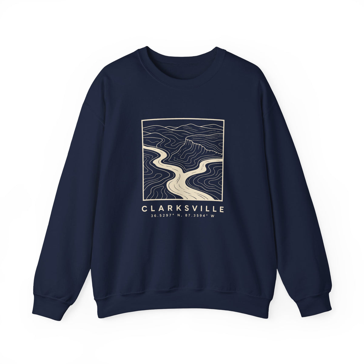 Clarksville Topo Map Crewneck Sweatshirt
