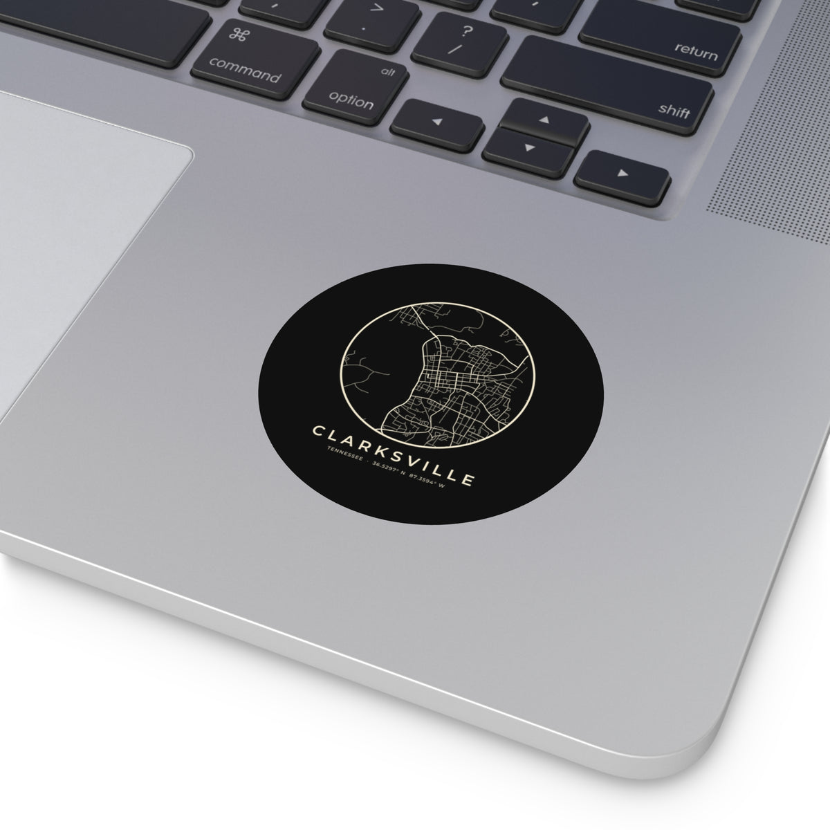 Clarksville Street Map Sticker (Black)