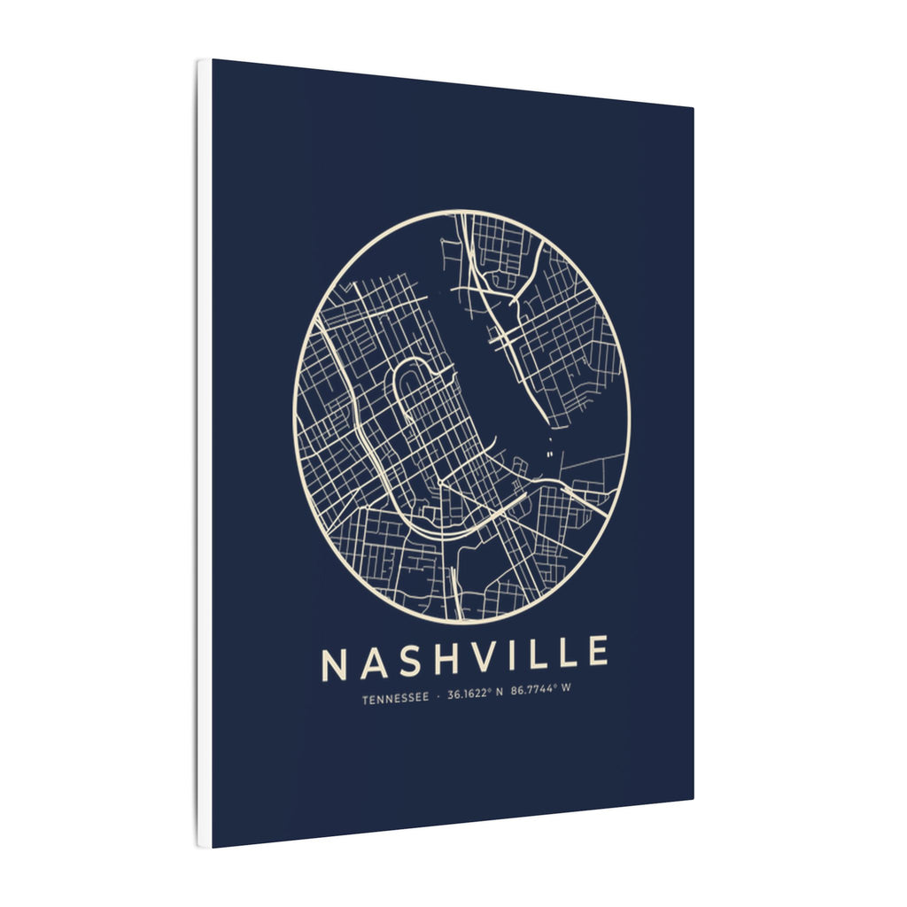 Nashville Street Map Canvas Print (Navy)