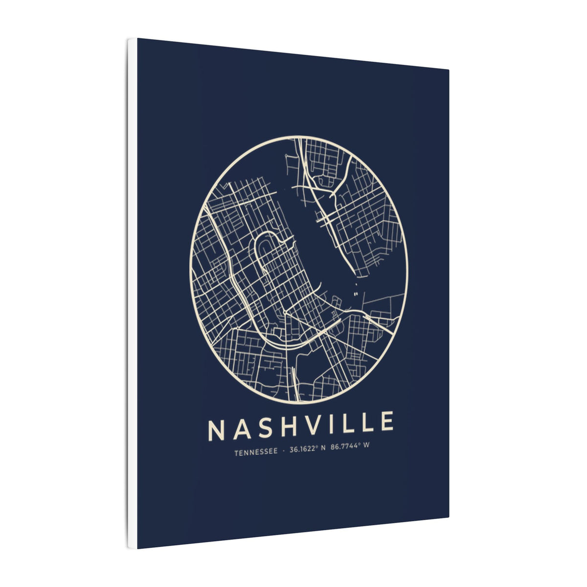 Nashville Street Map Canvas Print (Navy)