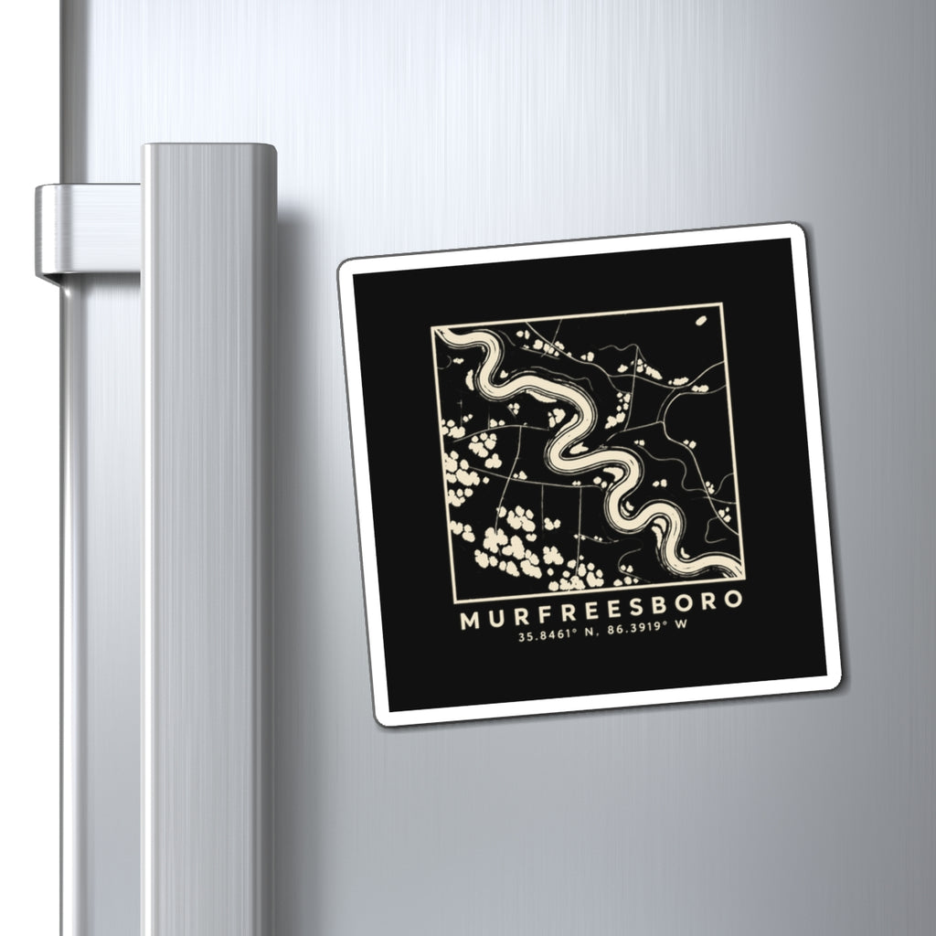 Murfreesboro Topo Map Magnet (Black)