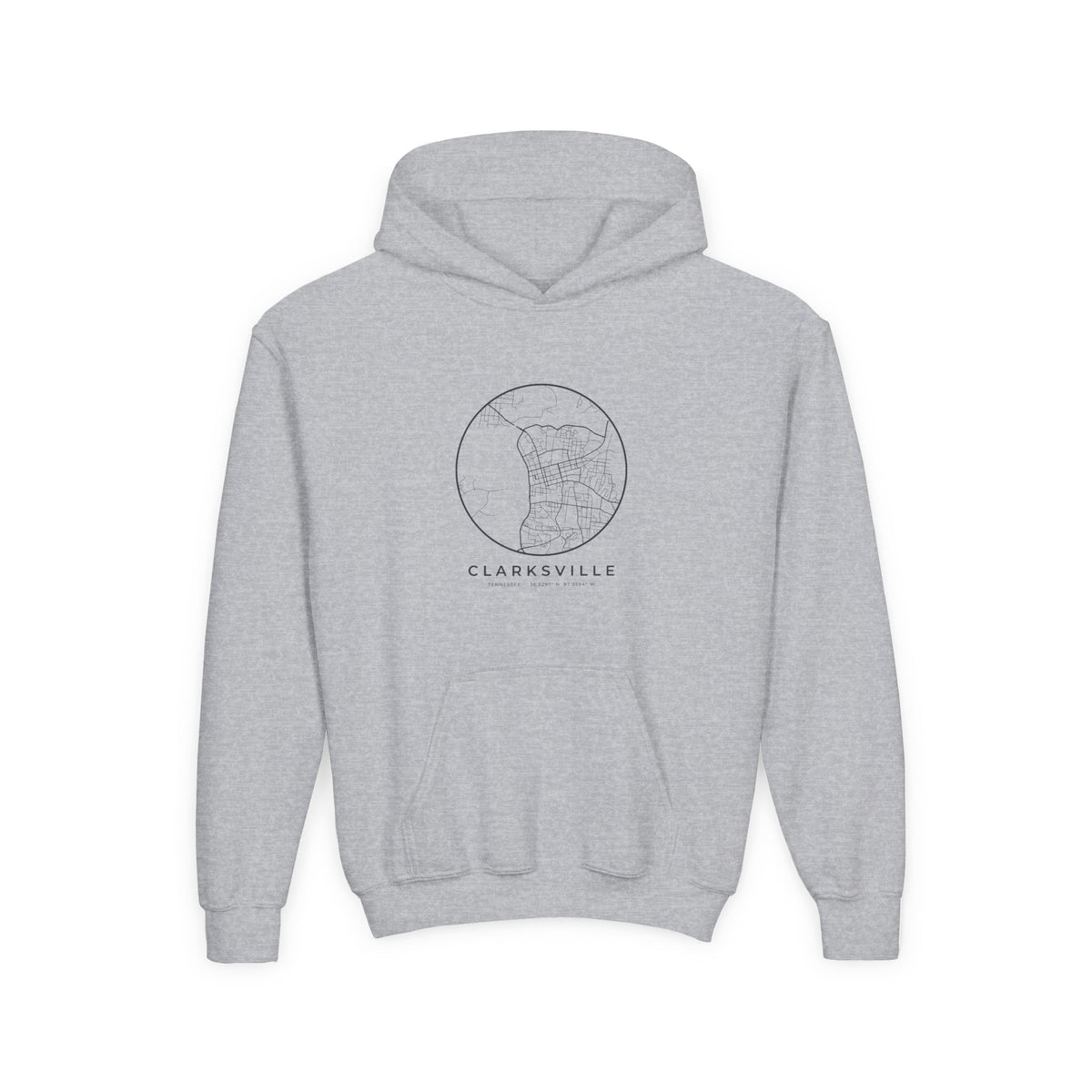 Clarksville Street Map Kids Hoodie