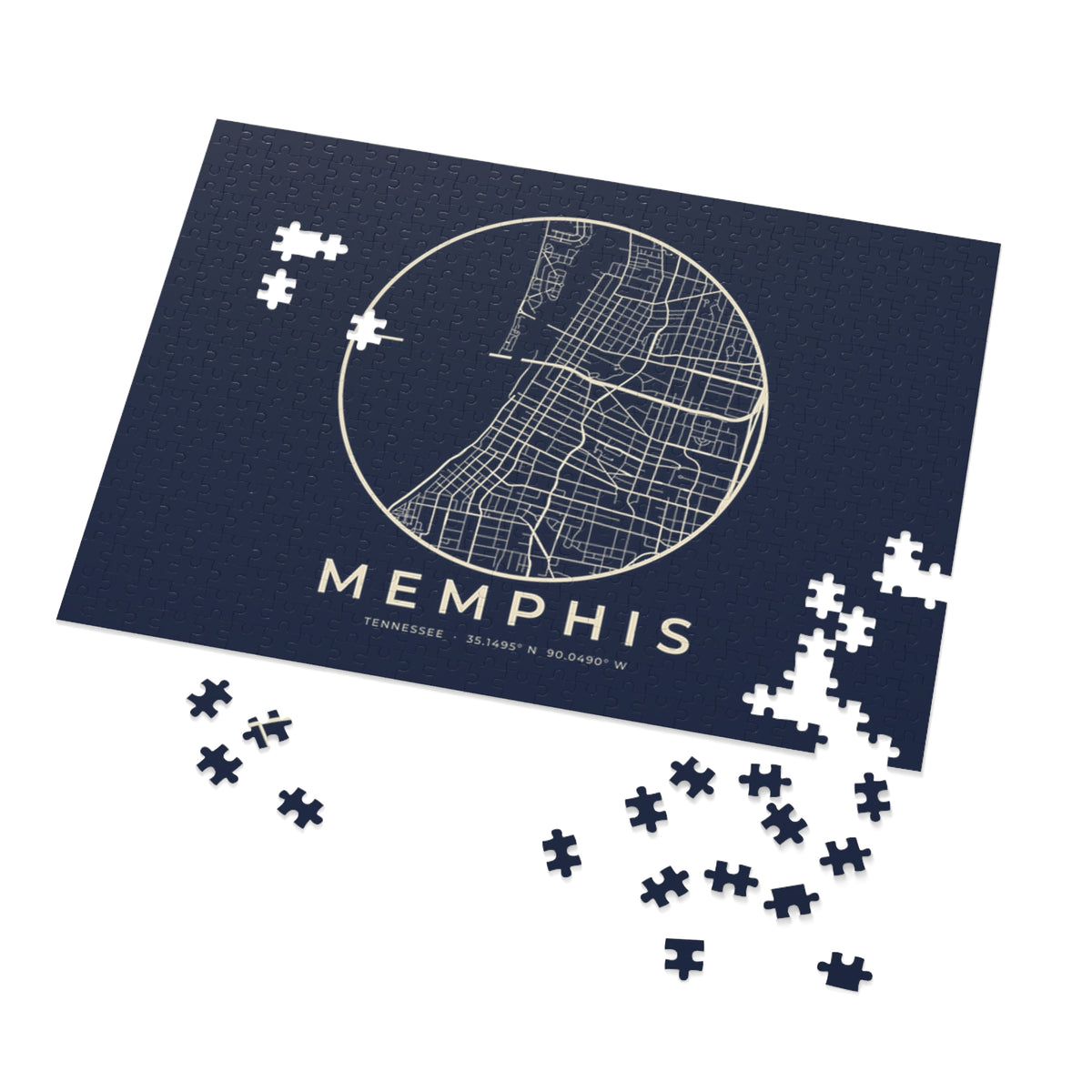 Memphis Street Map Puzzle (Navy)