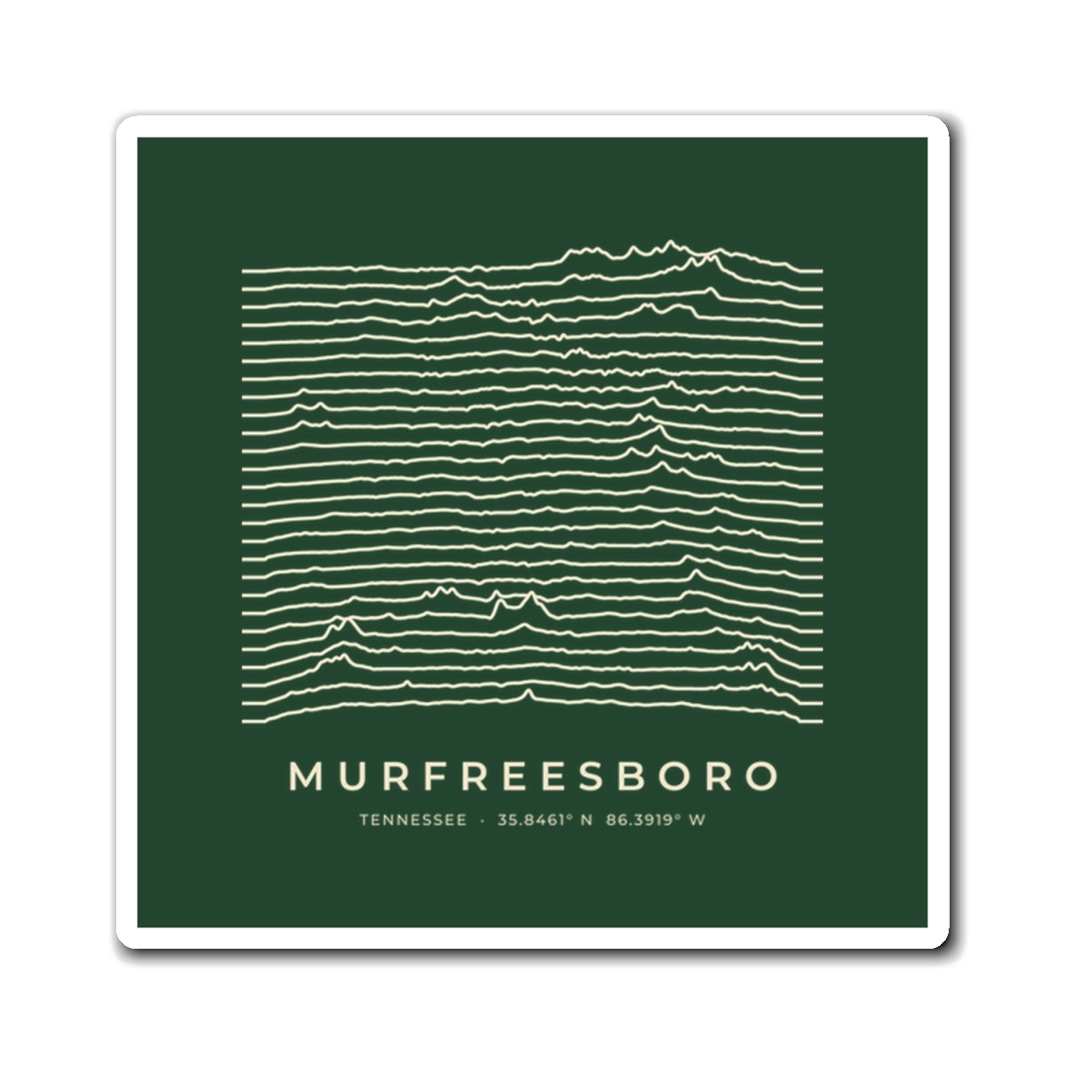 Murfreesboro Ridgeline Magnet (Forest Green)