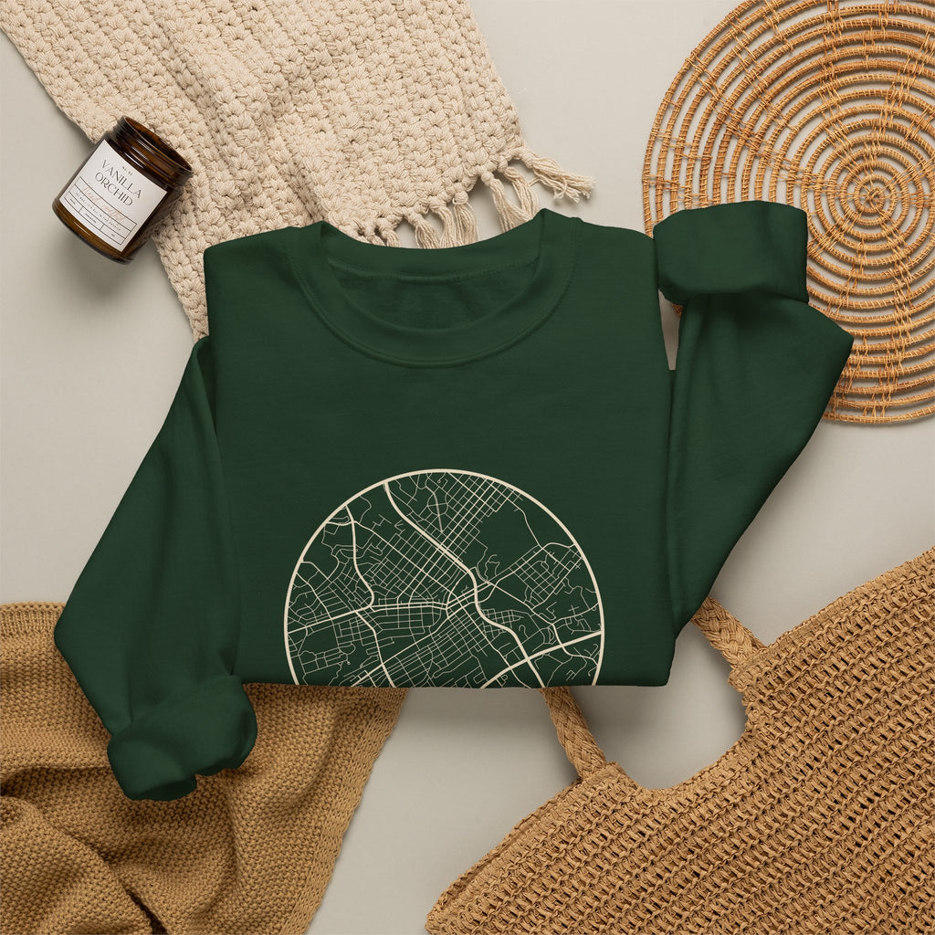 Johnson City Street Map Crewneck Sweatshirt