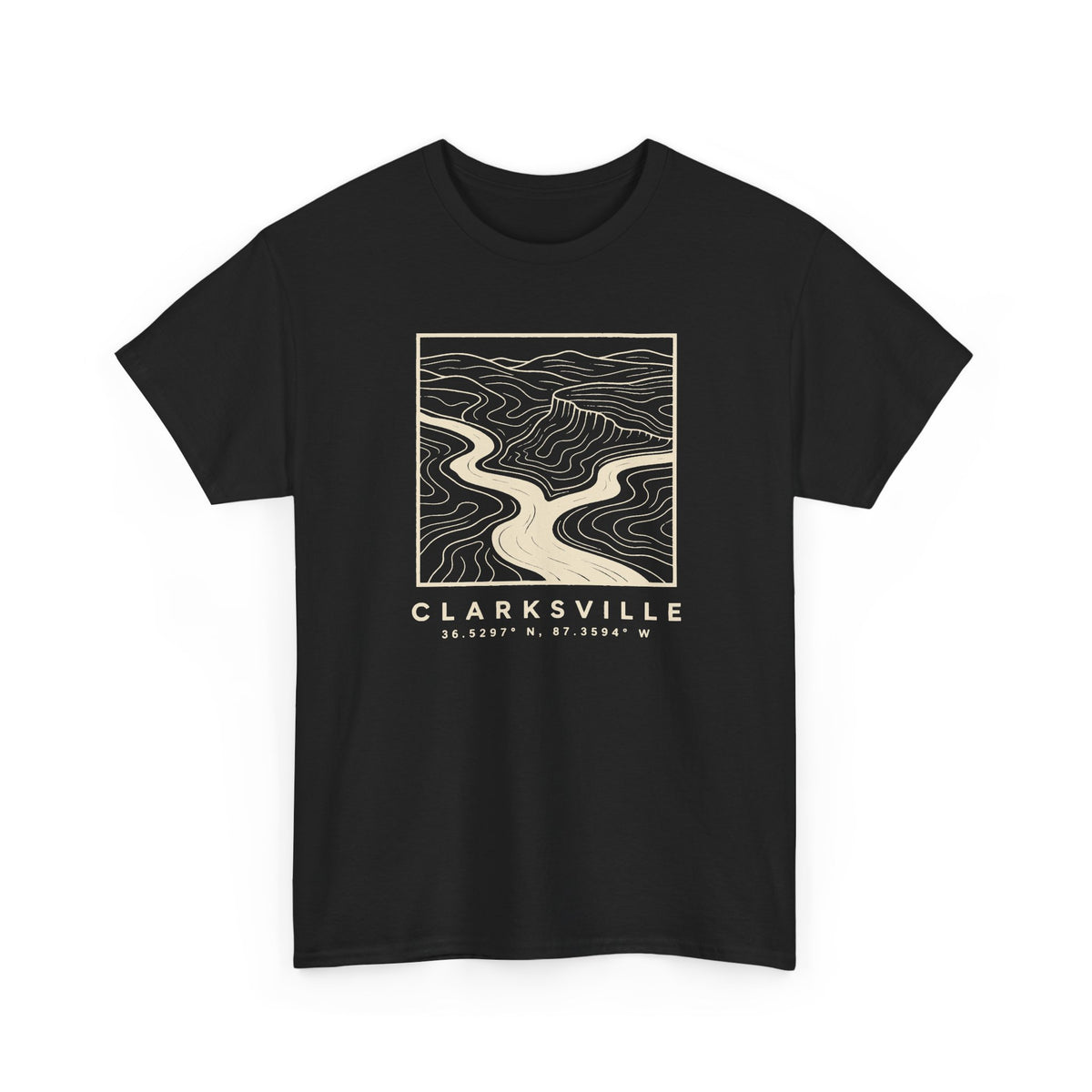 Clarksville Topo Map T-Shirt