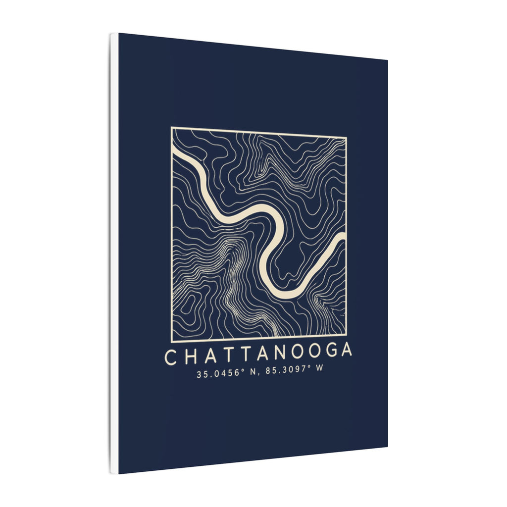 Chattanooga Topo Map Canvas Print (Navy)