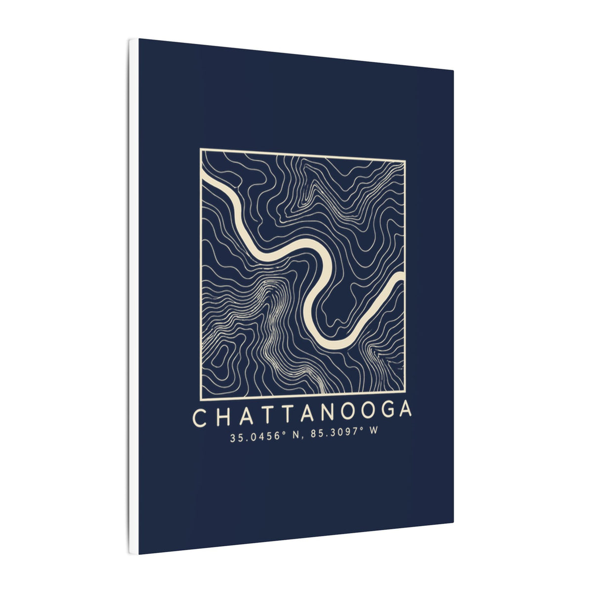 Chattanooga Topo Map Canvas Print (Navy)