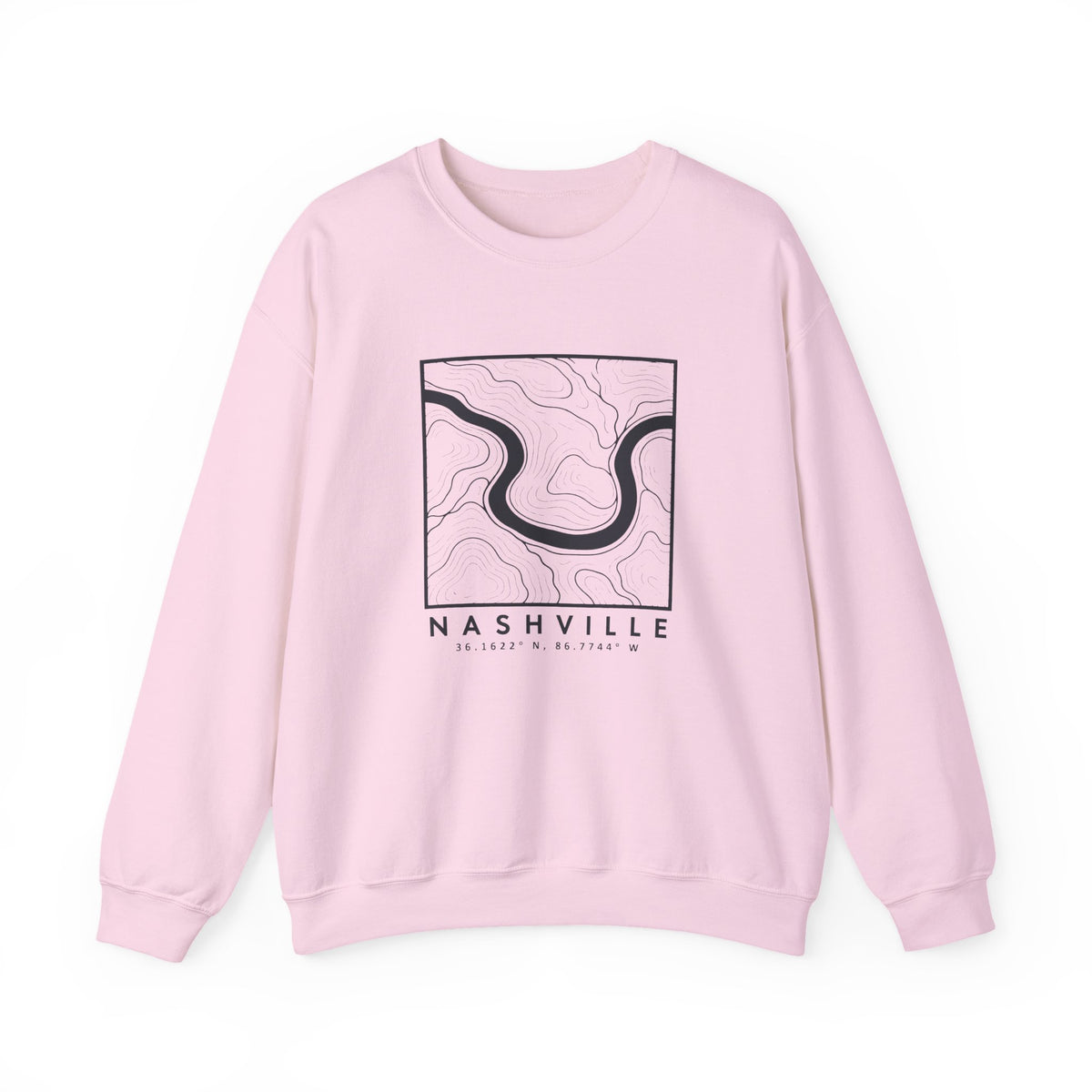 Nashville Topo Map Crewneck Sweatshirt