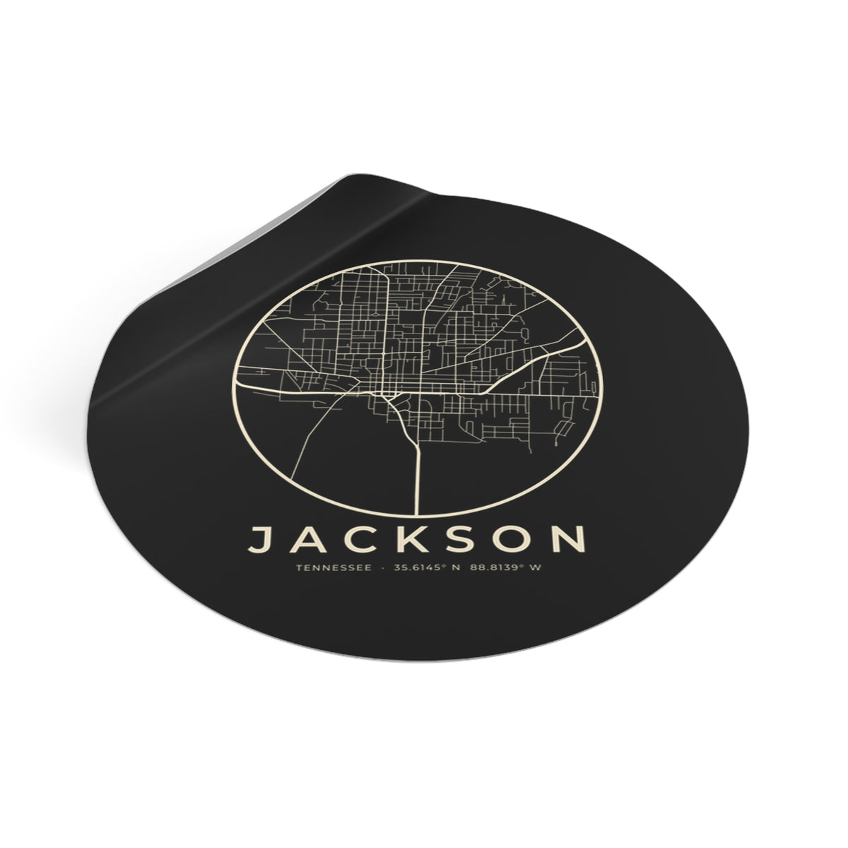 Jackson Street Map Sticker (Black)
