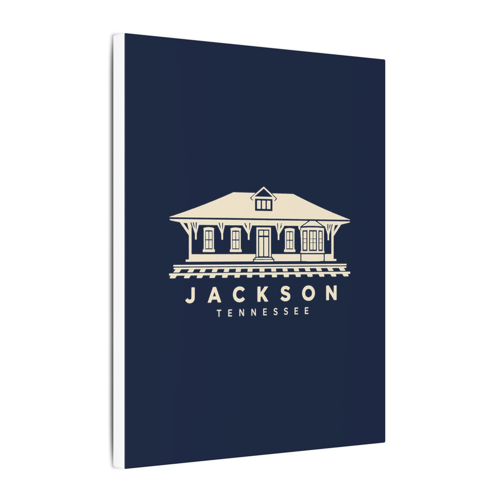 Jackson Train Depot Canvas Print (Navy)
