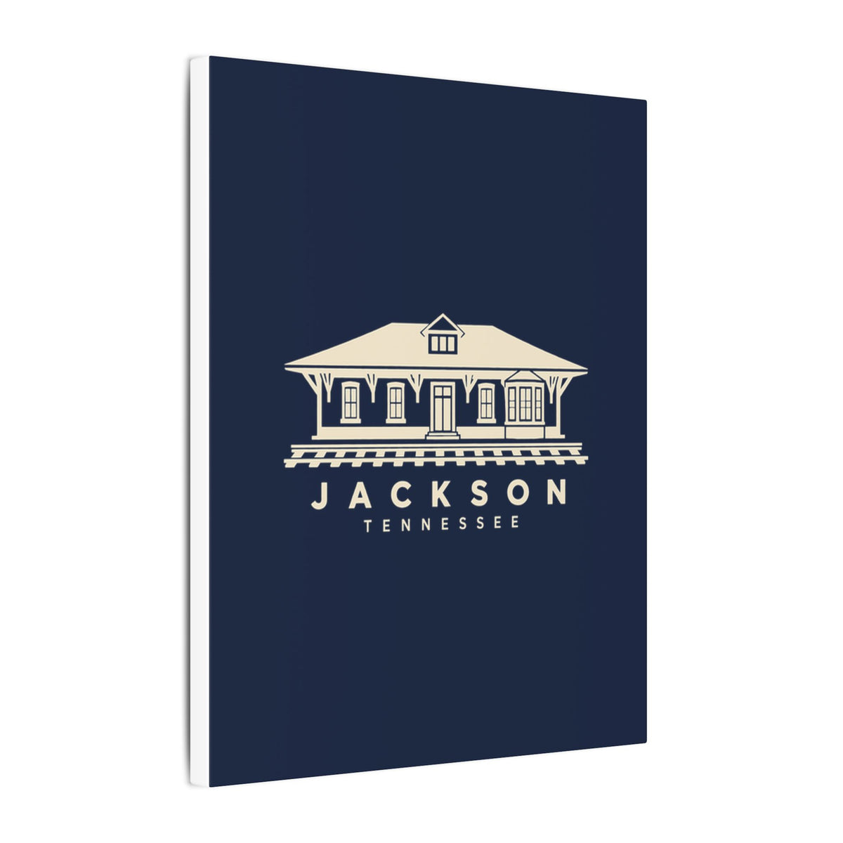 Jackson Train Depot Canvas Print (Navy)