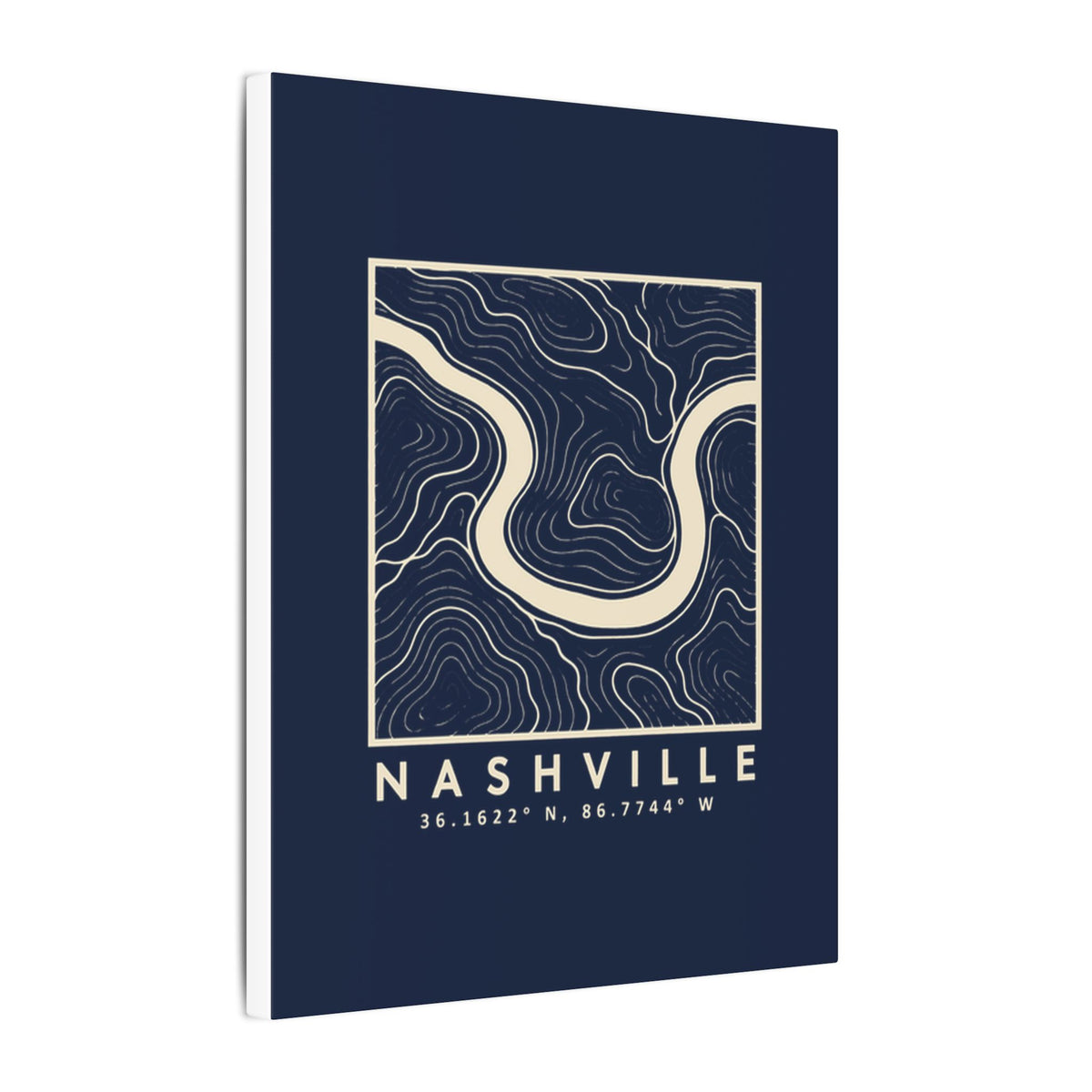 Nashville Topo Map Canvas Print (Navy)