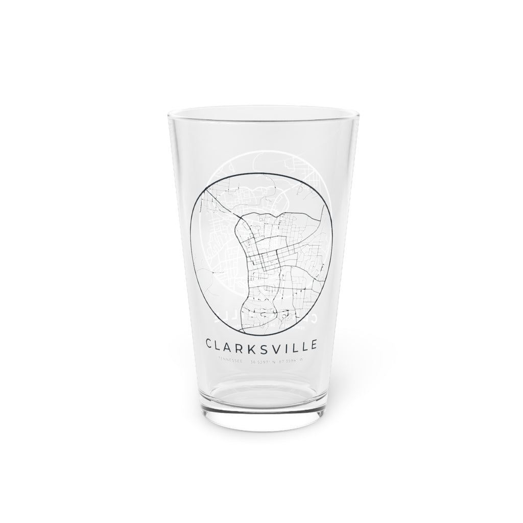 Clarksville Street Map Pint Glass