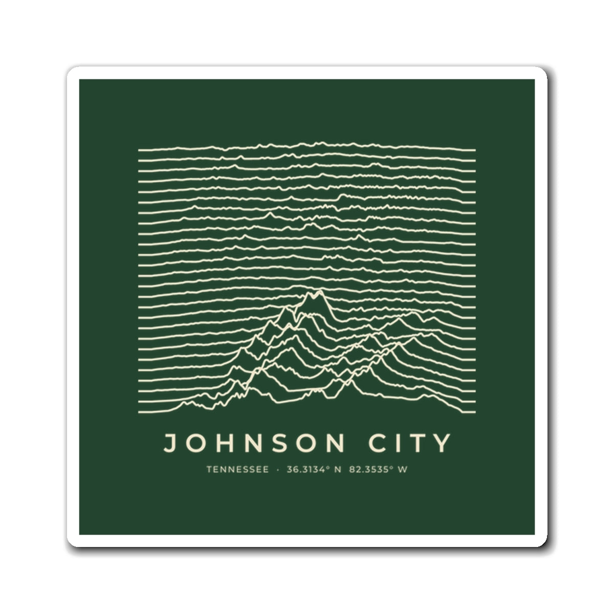 Johnson City Ridgeline Magnet (Forest Green)