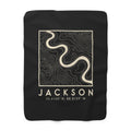 Jackson Topo Map Sherpa Blanket (Black)