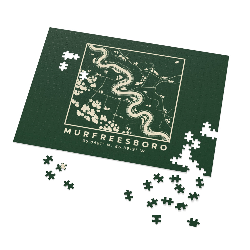 Murfreesboro Topo Map Puzzle (Forest Green)