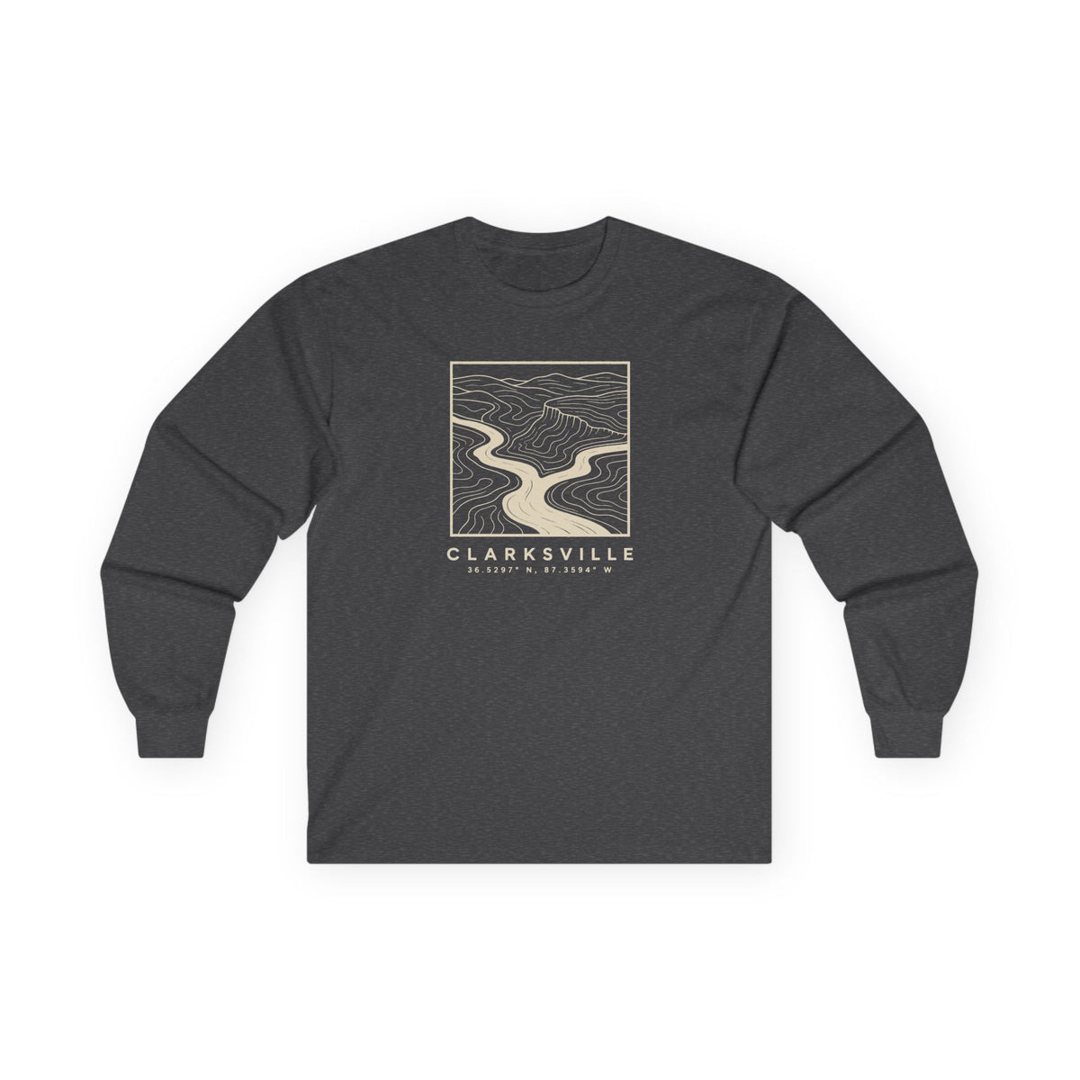 Clarksville Topo Map Long Sleeve T-Shirt