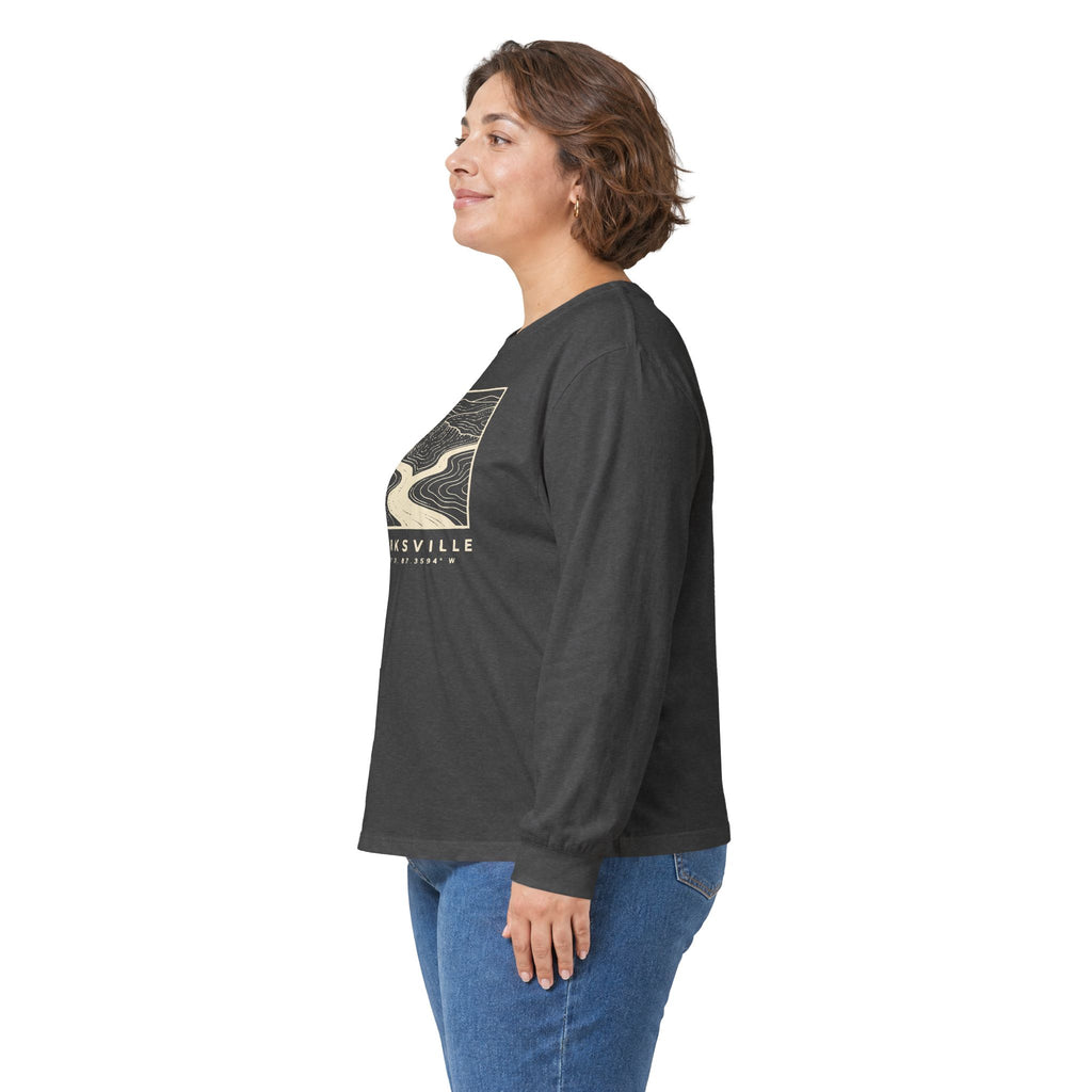 Clarksville Topo Map Long Sleeve T-Shirt