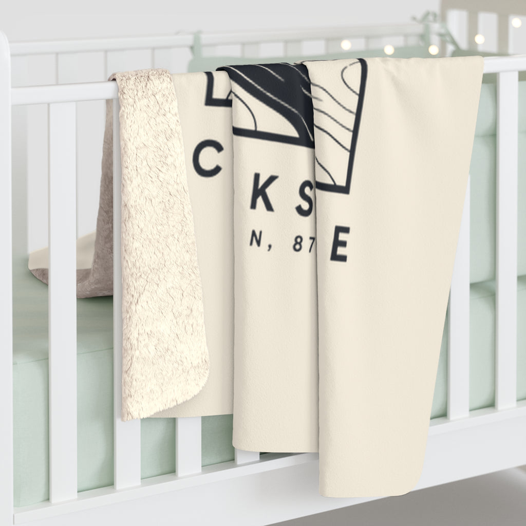 Clarksville Topo Map Sherpa Blanket