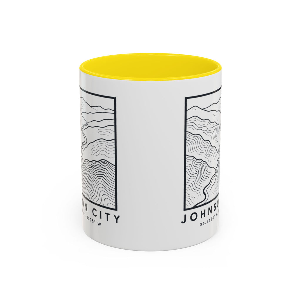 Johnson City Topo Map Accent Mug