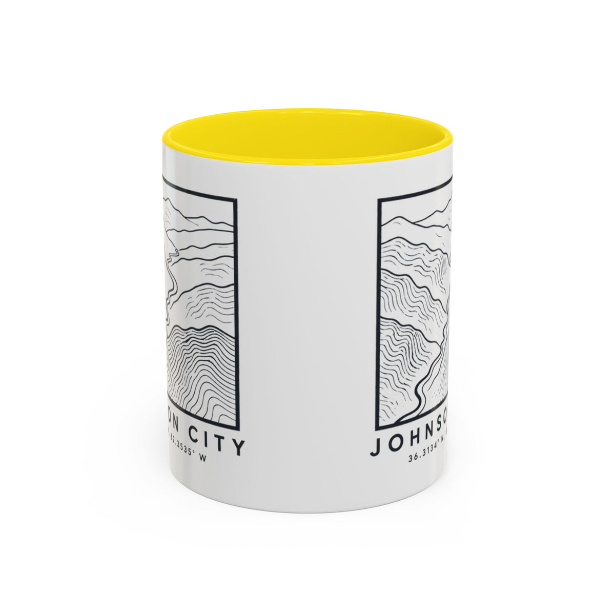 Johnson City Topo Map Accent Mug