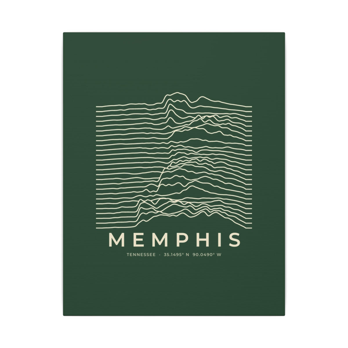 Memphis Ridgeline Canvas Print (Forest Green)