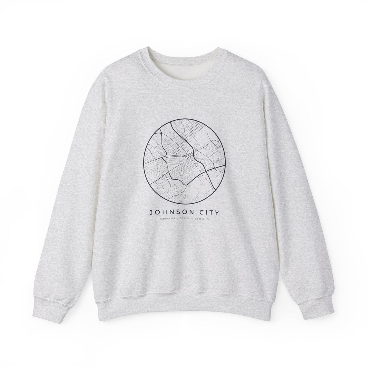 Johnson City Street Map Crewneck Sweatshirt