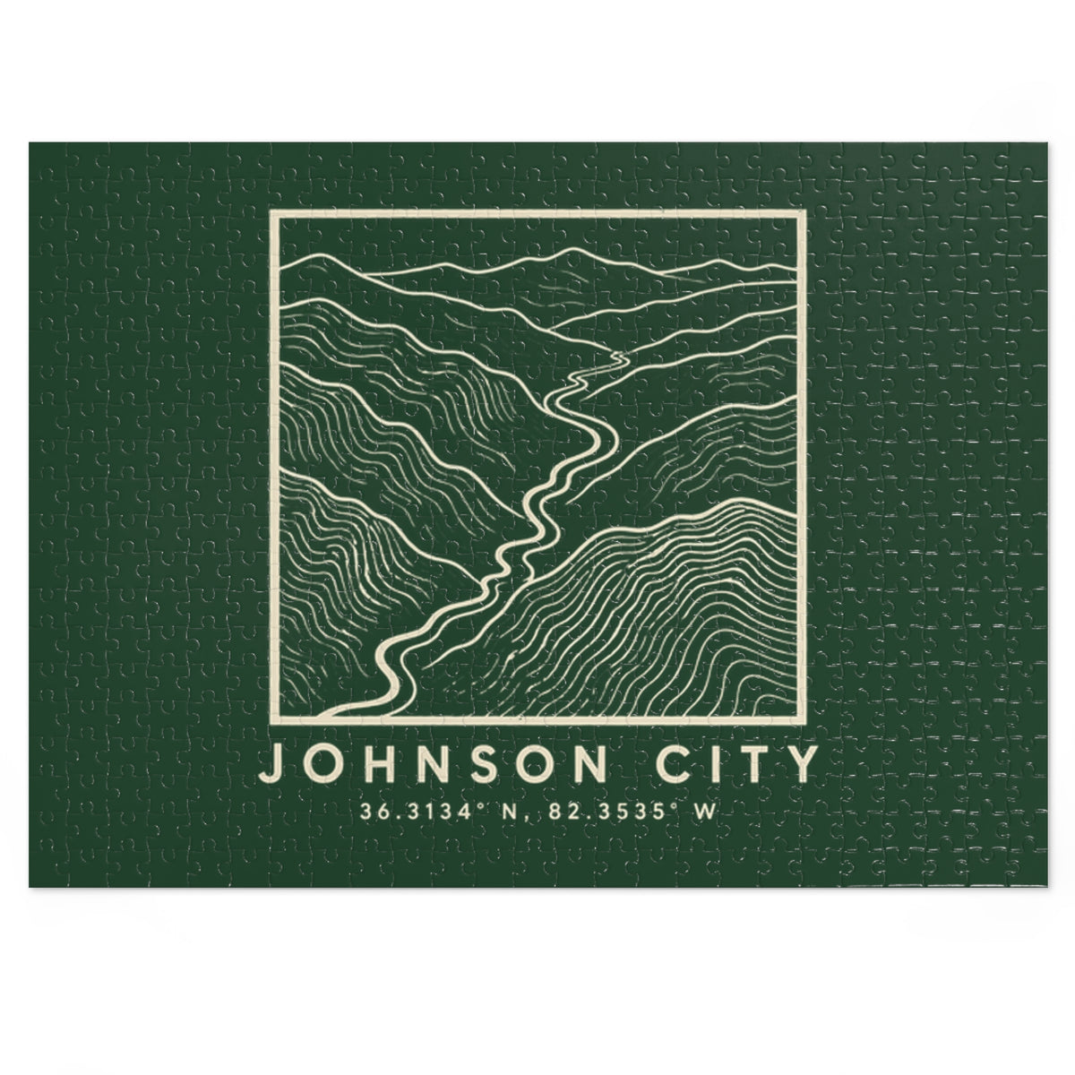 Johnson City Topo Map Puzzle (Forest Green)