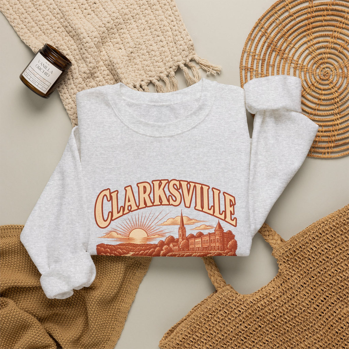 Clarksville Engraved Valley Crewneck Sweatshirt