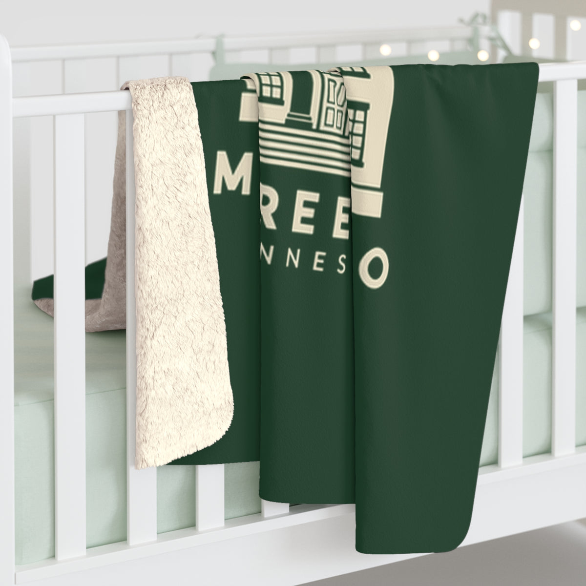 Murfreesboro Rutherford County Courthouse Sherpa Blanket (Forest Green)