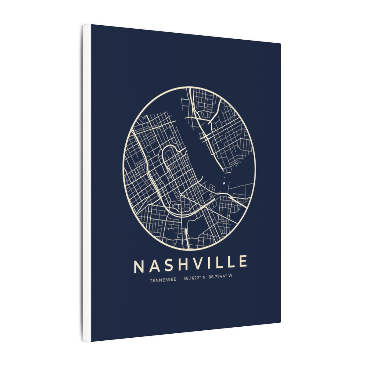 Nashville Street Map Canvas Print (Navy)