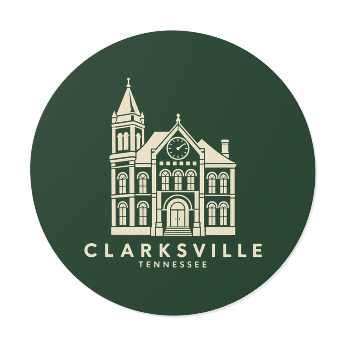Clarksville Customs House Sticker (Forest Green)