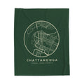 Chattanooga Street Map Blanket (Forest Green)