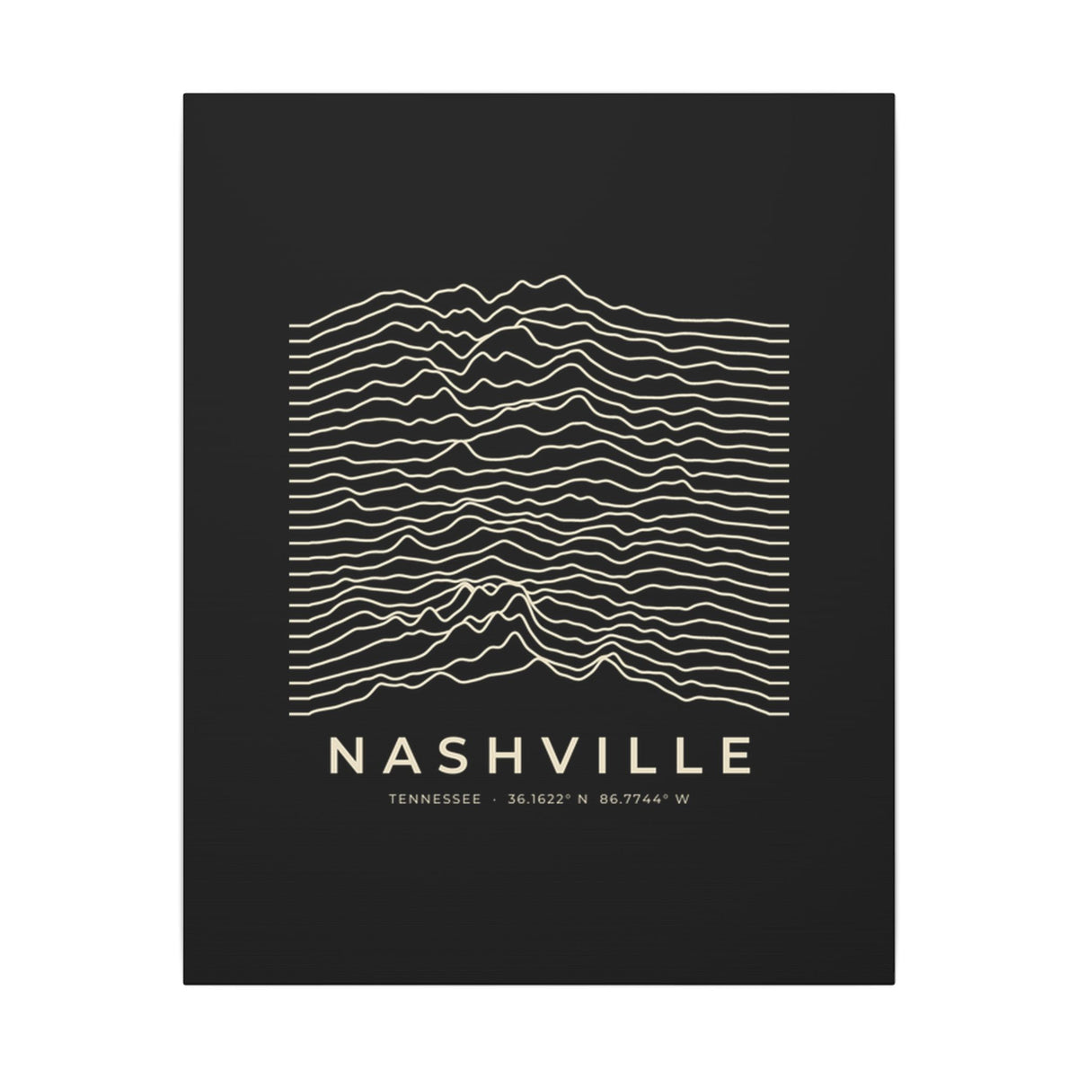 Nashville Ridgeline Canvas Print (Black)
