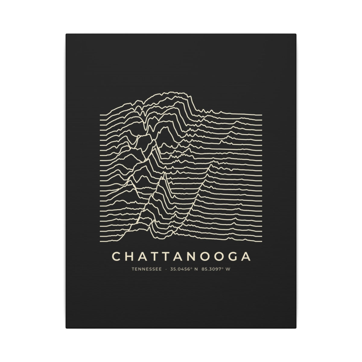 Chattanooga Ridgeline Canvas Print (Black)