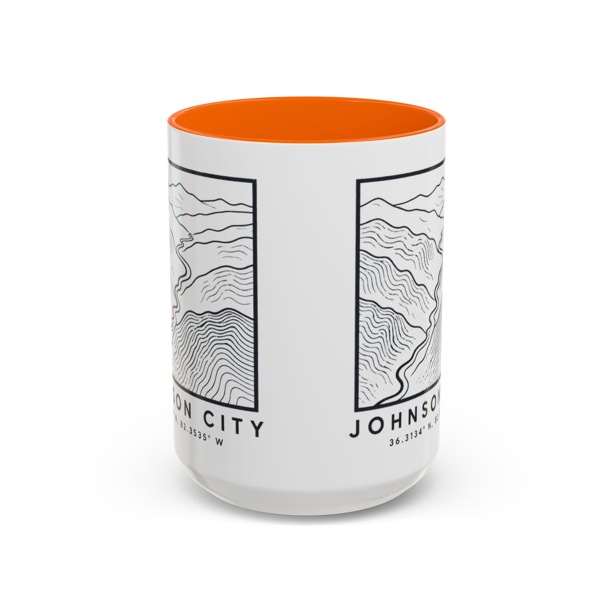 Johnson City Topo Map Accent Mug