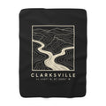 Clarksville Topo Map Sherpa Blanket (Black)