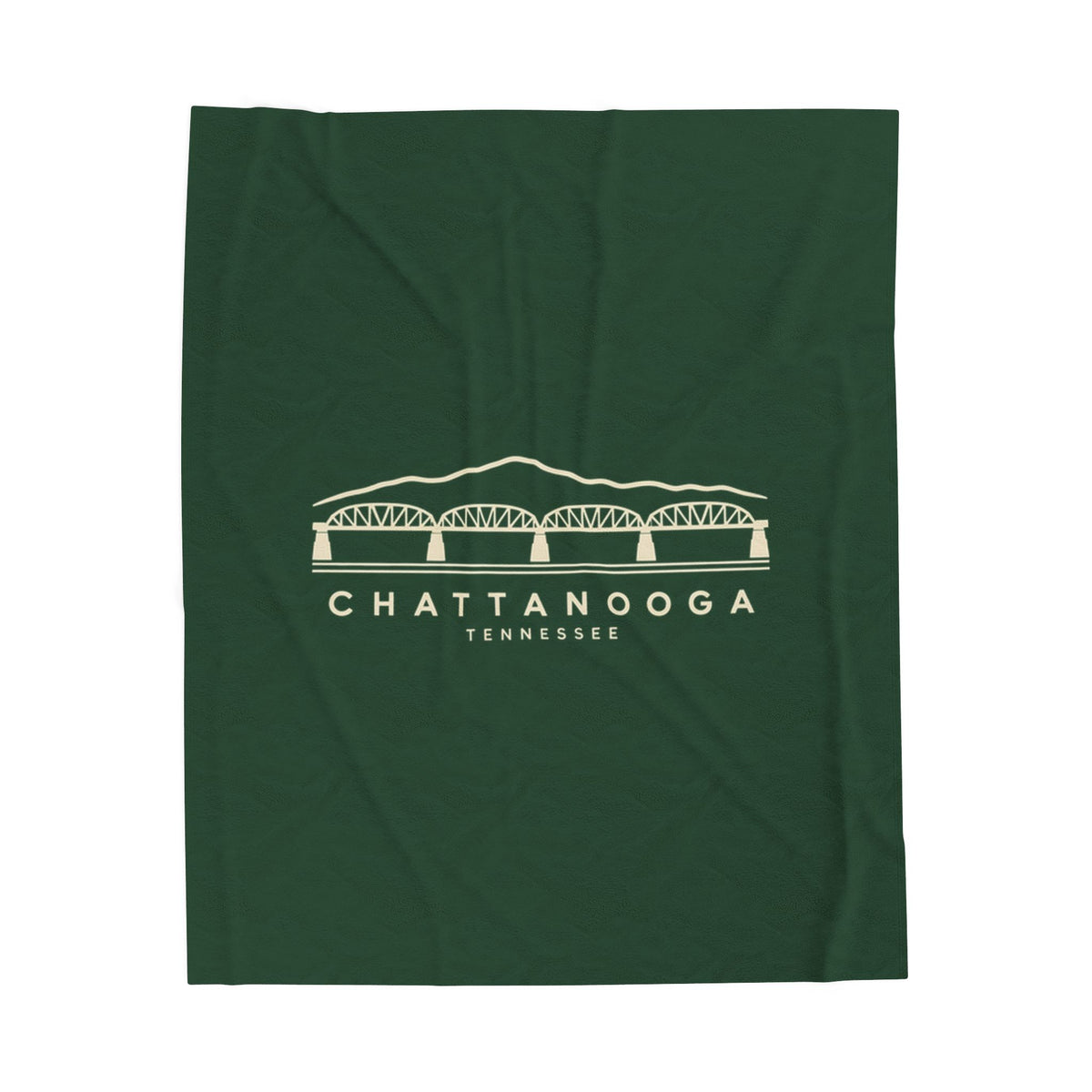 Chattanooga Walnut Street Bridge Blanket (Forest Green)