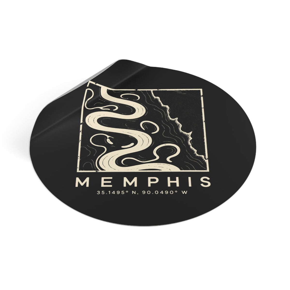 Memphis Topo Map Sticker (Black)
